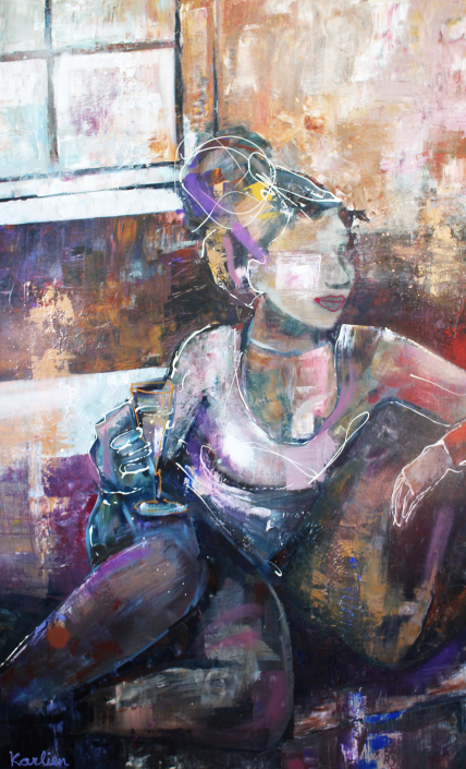 2023 – The purple room – Karlien Kuperus kunst,art,karlien,modern,figuratief,hedendaagse kunst,art, Haarlem galerie