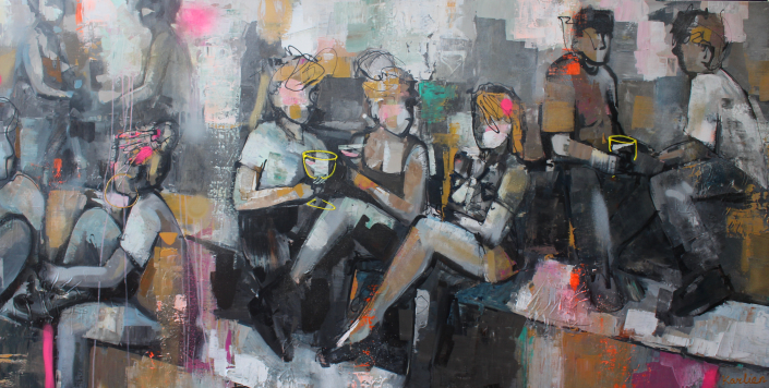 2023 – No Social Dilemma – Karlien Kuperus kunst,art,karlien,modern,figuratief,hedendaagse kunst,art,Amsterdam,black and white,modern art